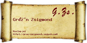 Grün Zsigmond névjegykártya